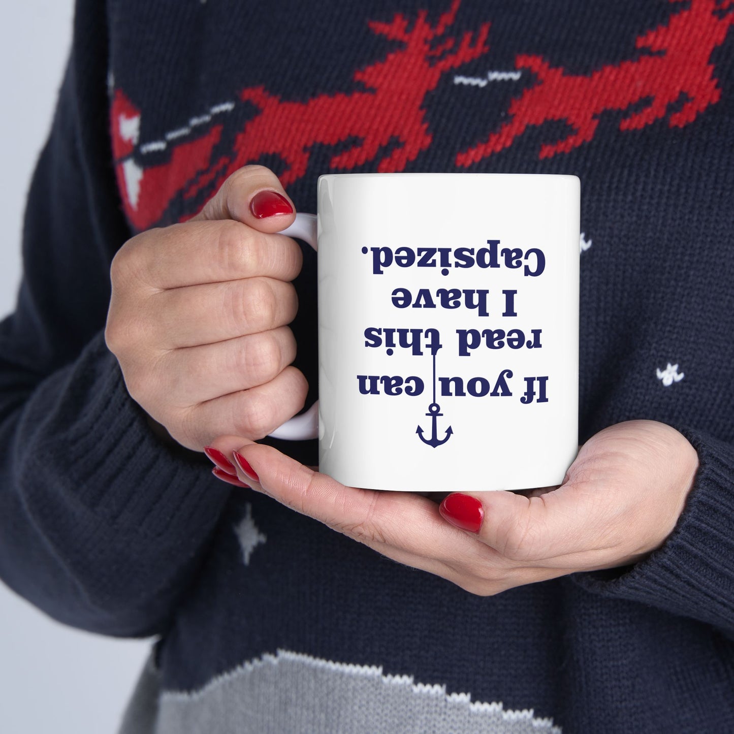 Capsized Funny Boat Mug
