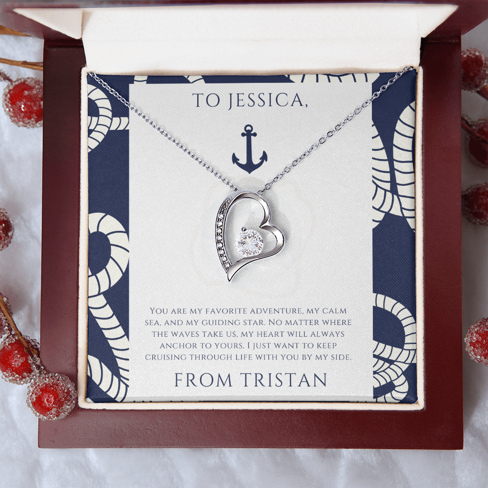 Personalized for Your Wife - My Calm Sea - Heart and Soul Necklace