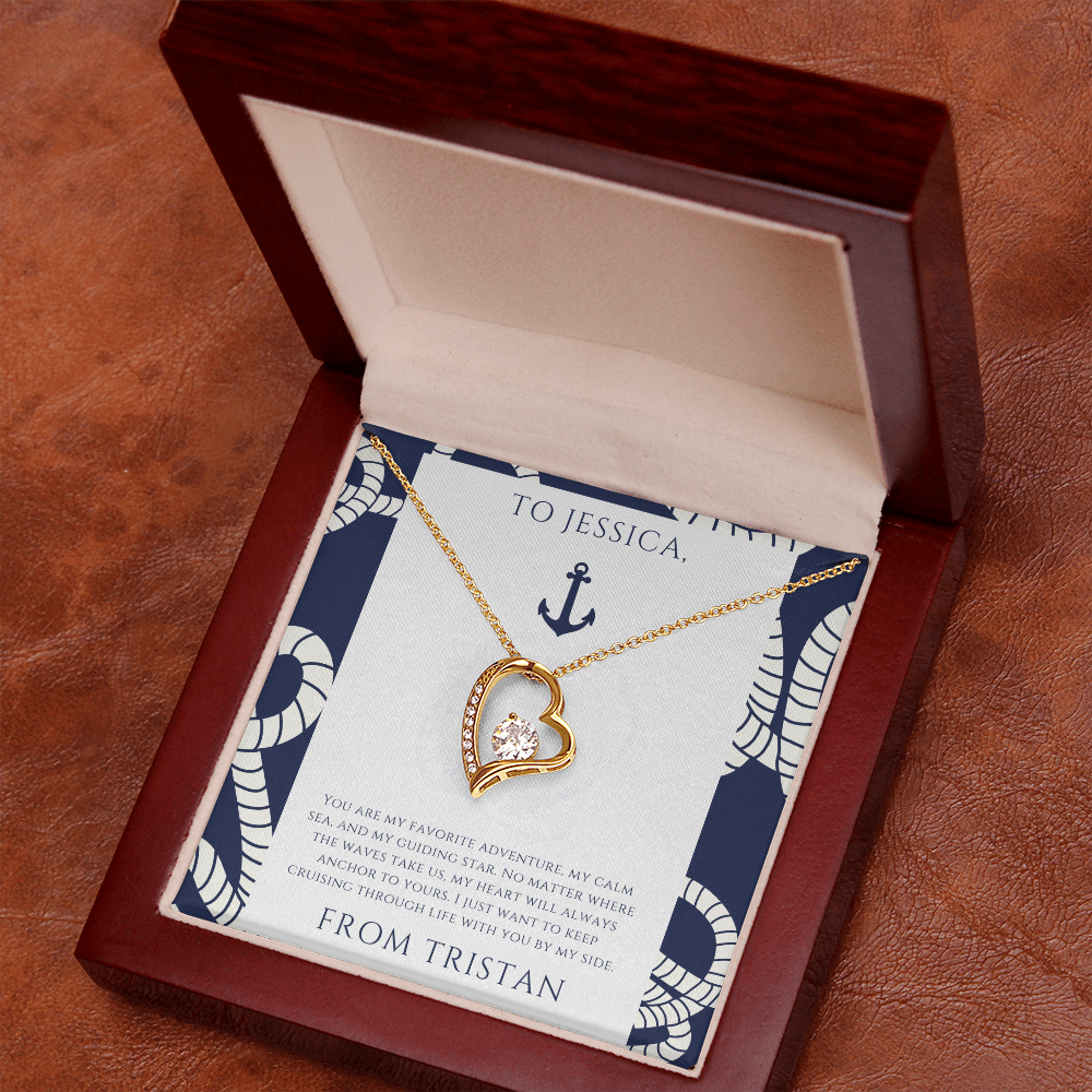 Personalized for Your Wife - My Calm Sea - Heart and Soul Necklace