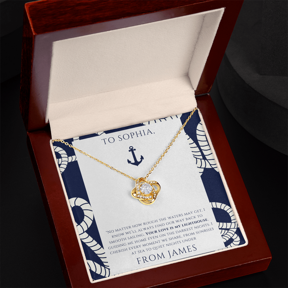 Personalized for Your Wife - Your Love is My Lighthouse - Underwater Treasure Necklace