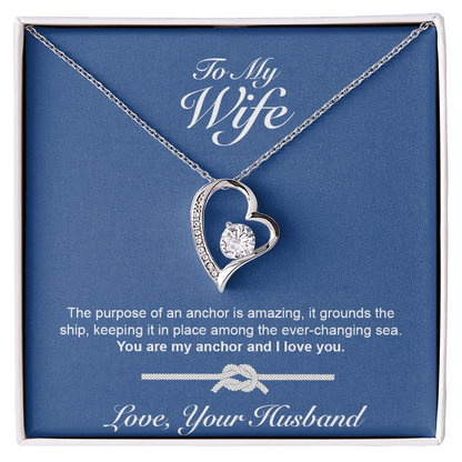 My Wife - My Anchor - Heart and Soul Necklace