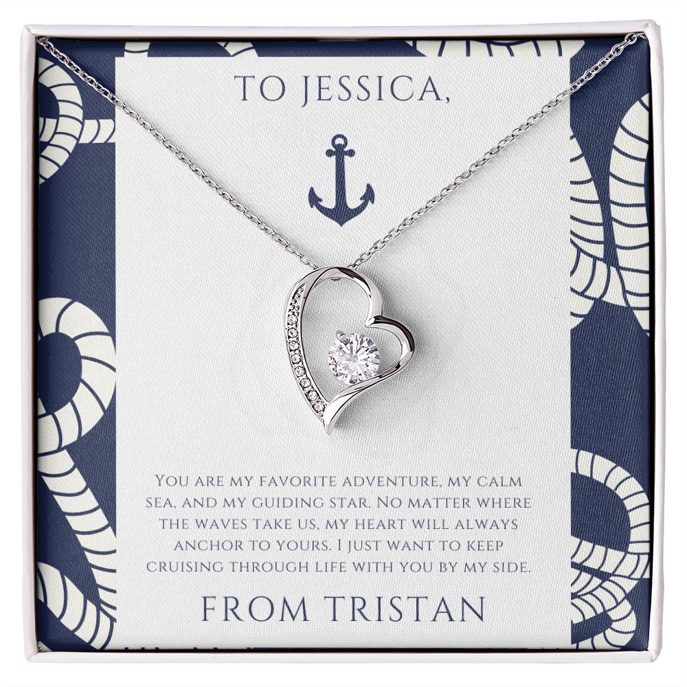 Personalized for Your Wife - My Calm Sea - Heart and Soul Necklace