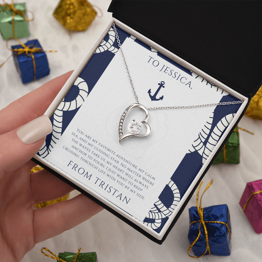 Personalized for Your Wife - My Calm Sea - Heart and Soul Necklace