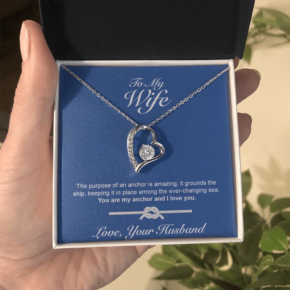 My Wife - My Anchor - Heart and Soul Necklace