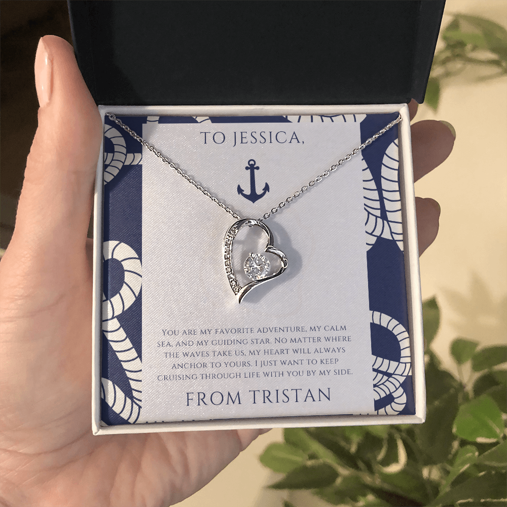 Personalized for Your Wife - My Calm Sea - Heart and Soul Necklace