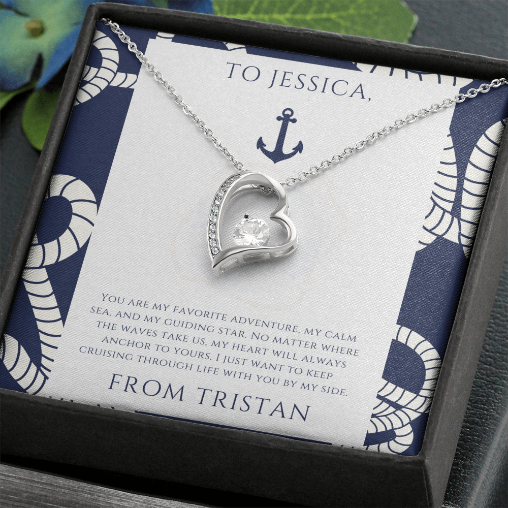 Personalized for Your Wife - My Calm Sea - Heart and Soul Necklace