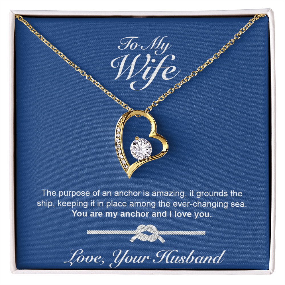 My Wife - My Anchor - Heart and Soul Necklace