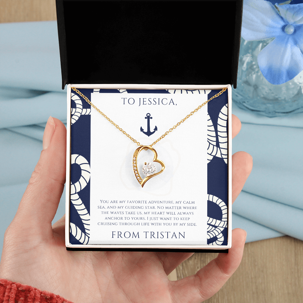 Personalized for Your Wife - My Calm Sea - Heart and Soul Necklace