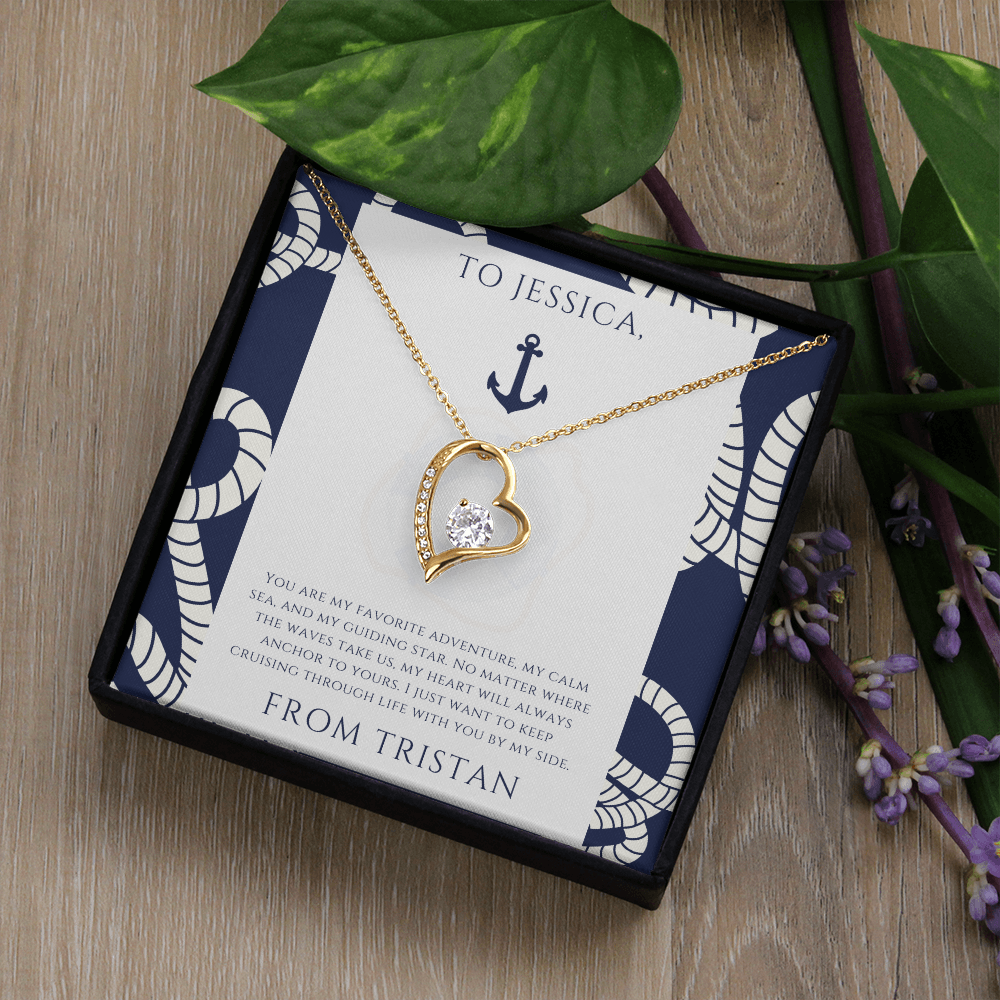 Personalized for Your Wife - My Calm Sea - Heart and Soul Necklace