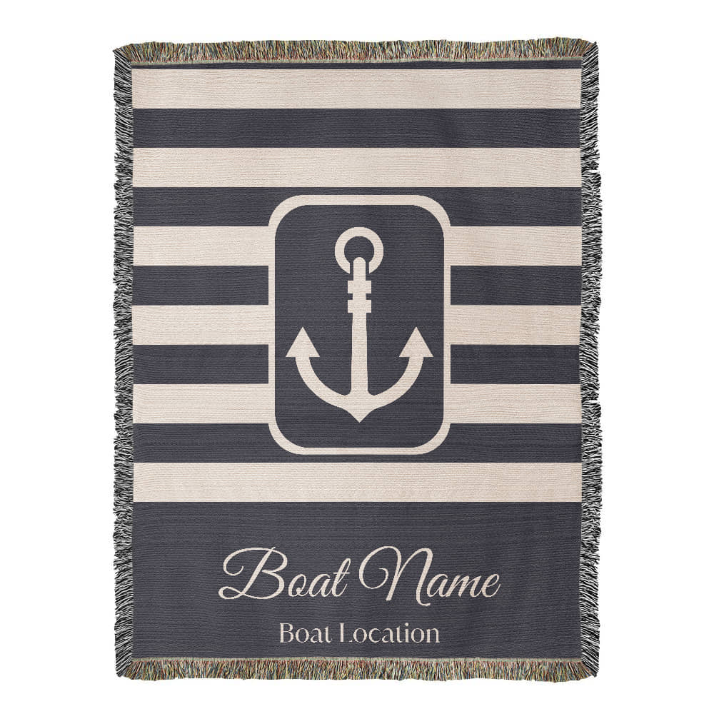 Personalized Boat Heirloom Woven Blanket